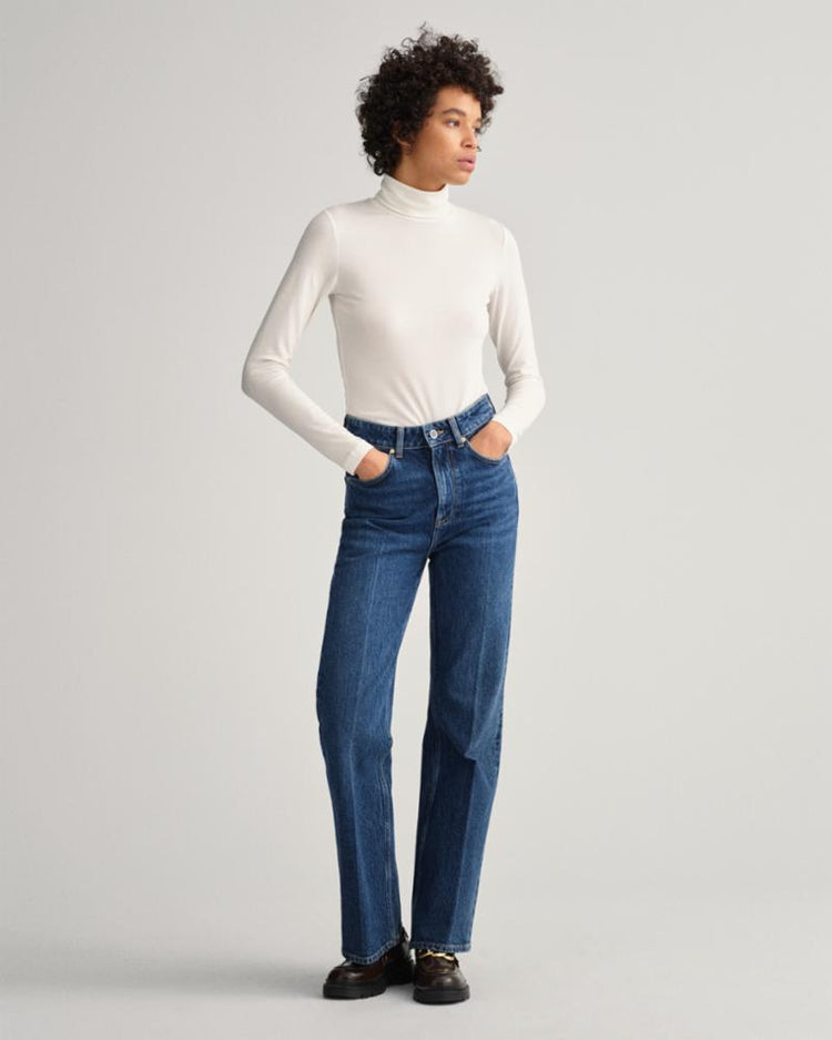 Gant Apparel Womens JERSEY LS TURTLENECK 115/OFFWHITE