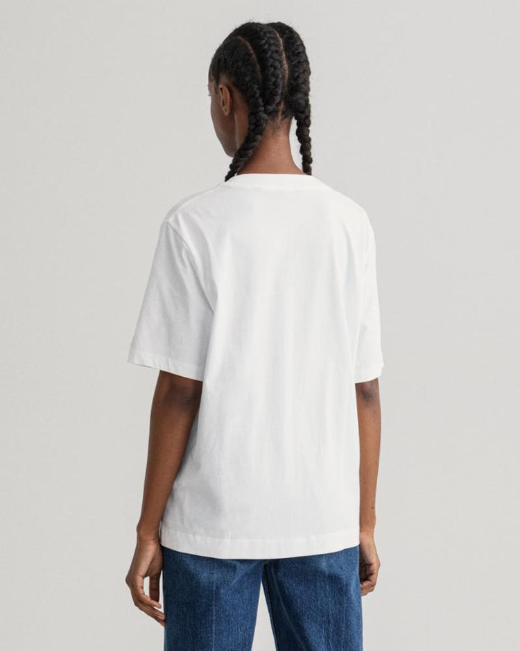 Gant Apparel Womens FLOWER SS T-SHIRT 110/WHITE