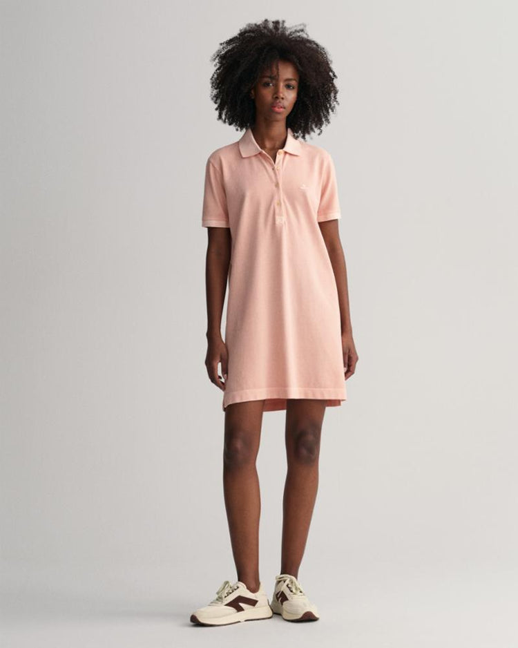 Gant Apparel Womens SUNFADED SS POLO PIQUE DRESS 832/GUAVA ORANGE