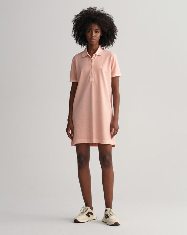 Gant Apparel Womens SUNFADED SS POLO PIQUE DRESS 832/GUAVA ORANGE