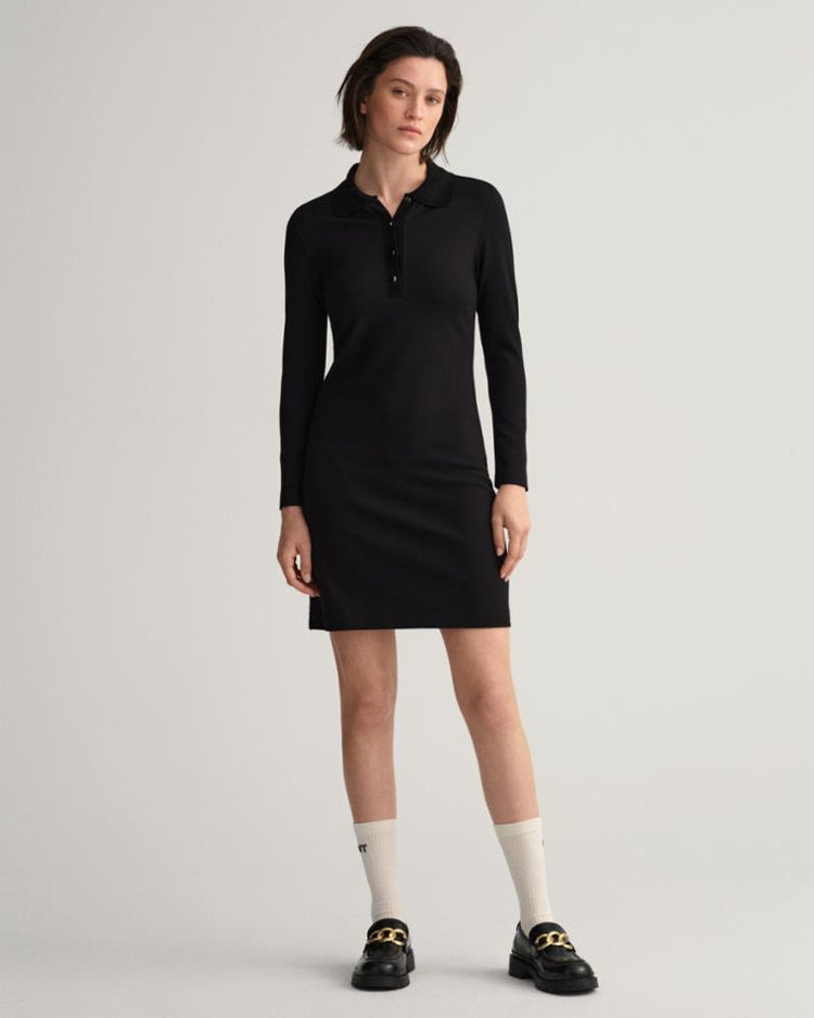 Gant Apparel Womens JERSEY POLO DRESS 19/EBONY BLACK