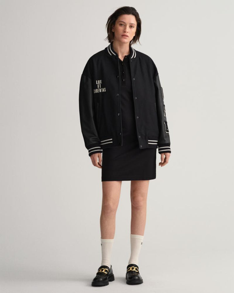 Gant Apparel Womens JERSEY POLO DRESS 19/EBONY BLACK