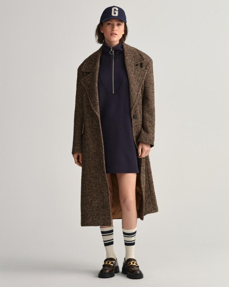 Gant Apparel Womens HALF ZIP SWEAT DRESS 433/EVENING BLUE