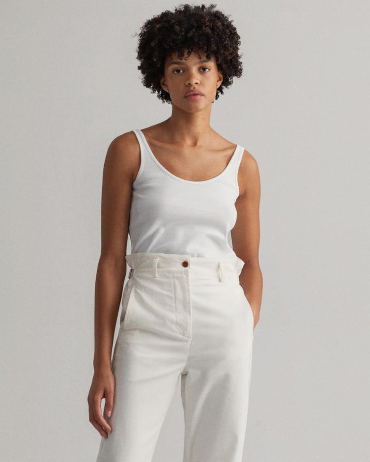 Gant Apparel Womens 1x1 RIB TANK TOP 110/WHITE