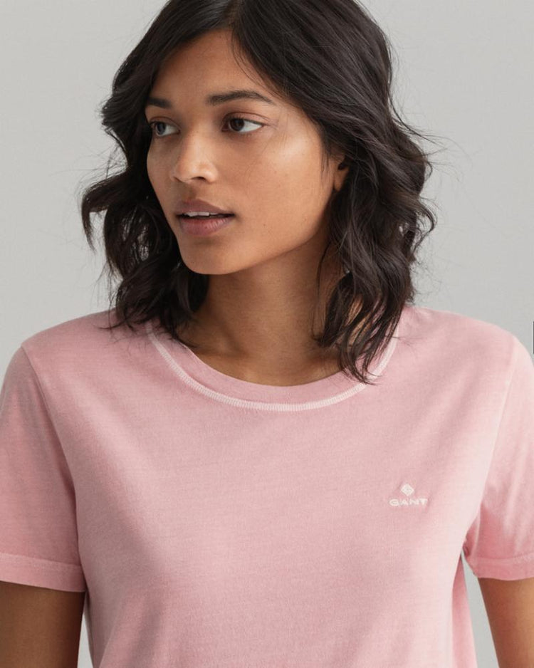 Gant Apparel Womens D2. SUNFADED C-NECK SS T-SHIRT 614/PREPPY PINK