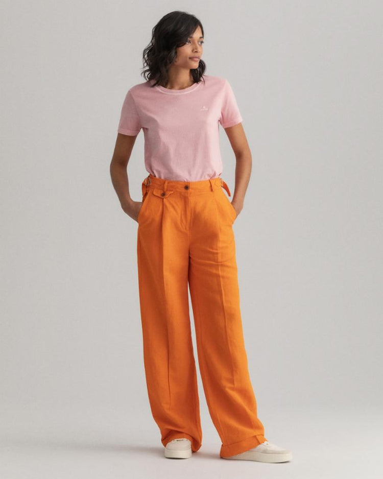 Gant Apparel Womens D2. SUNFADED C-NECK SS T-SHIRT 614/PREPPY PINK