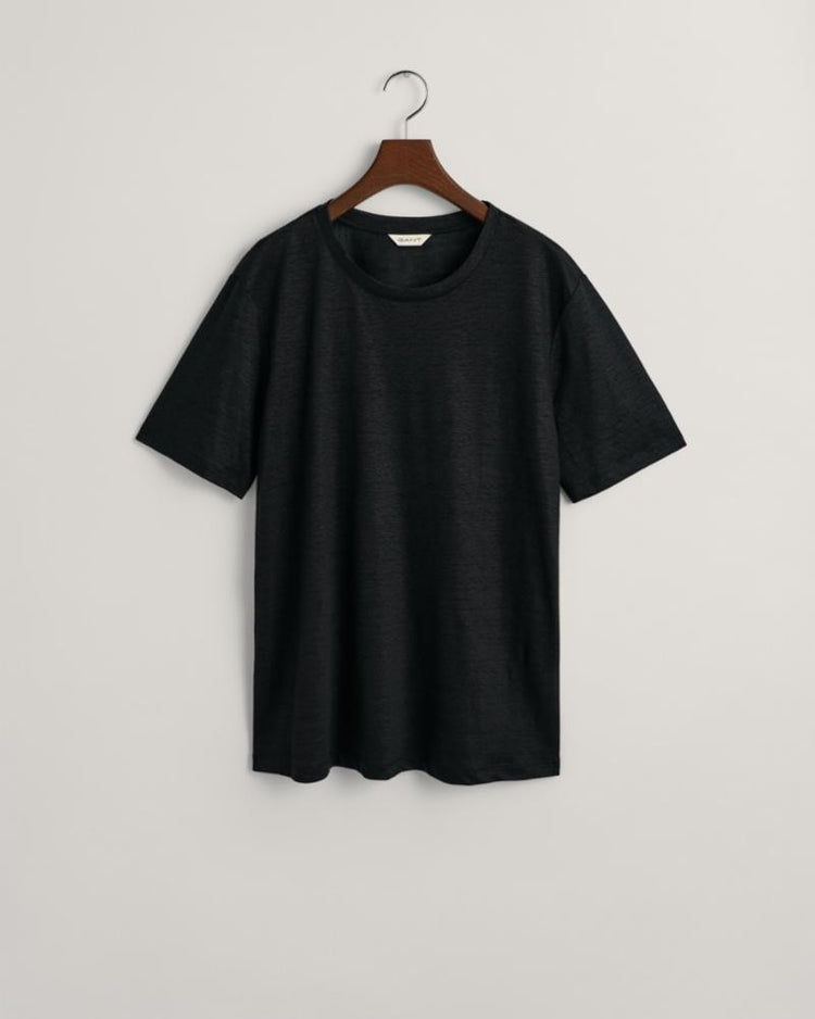 Gant Apparel Womens LINEN SS T-SHIRT 5/BLACK