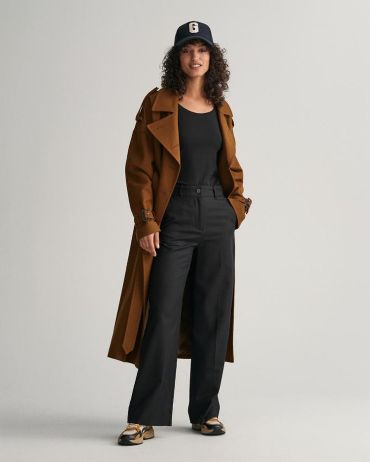 Gant Apparel Womens SLIM COT/ELA LS SCOOP NECK TOP 005/BLACK