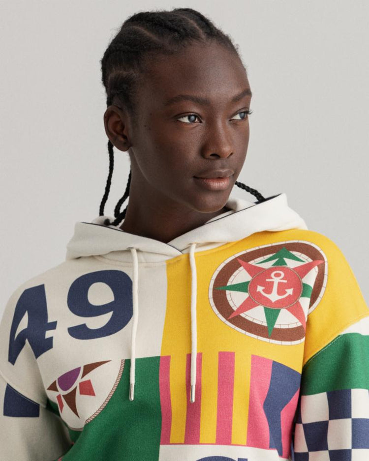 Gant Apparel Womens ROUGH WEATHER HOODIE 130/CREAM