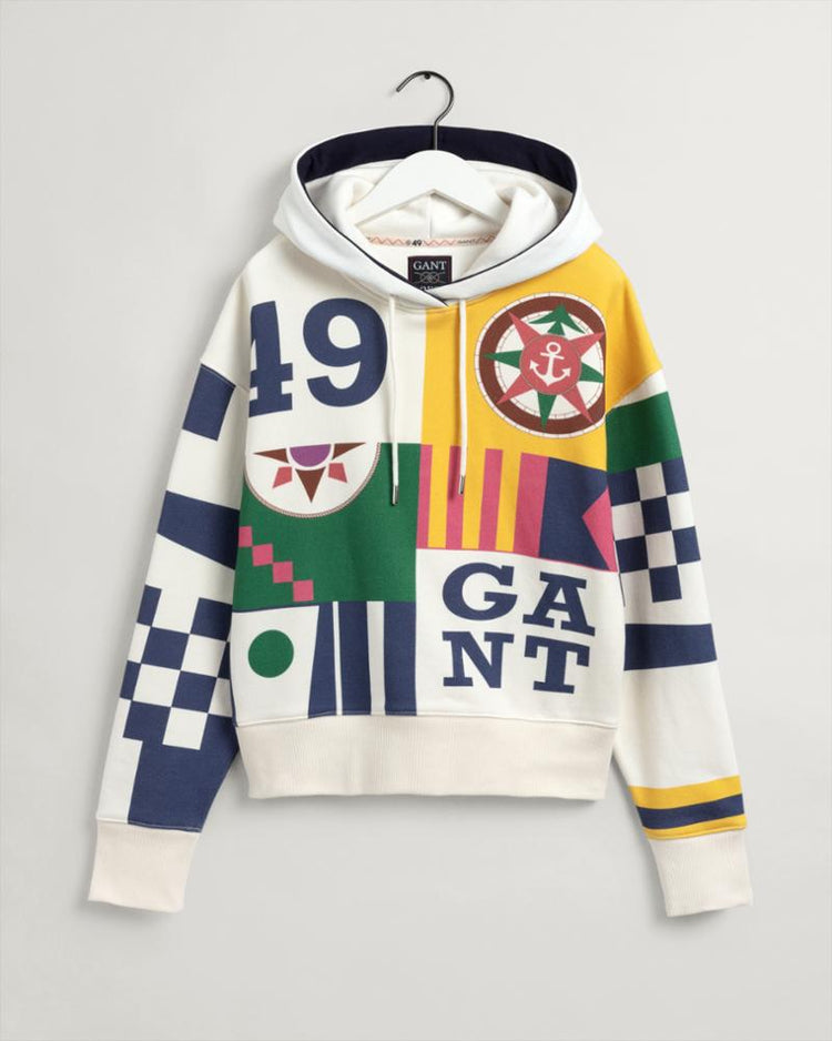 Gant Apparel Womens ROUGH WEATHER HOODIE 130/CREAM