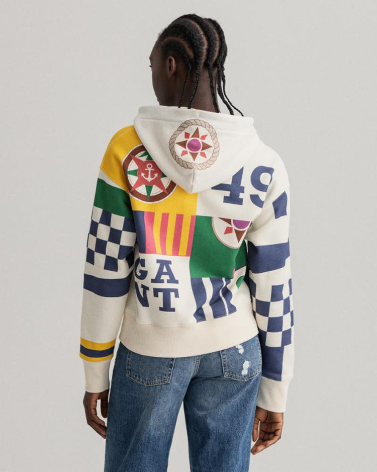 Gant Apparel Womens ROUGH WEATHER HOODIE 130/CREAM