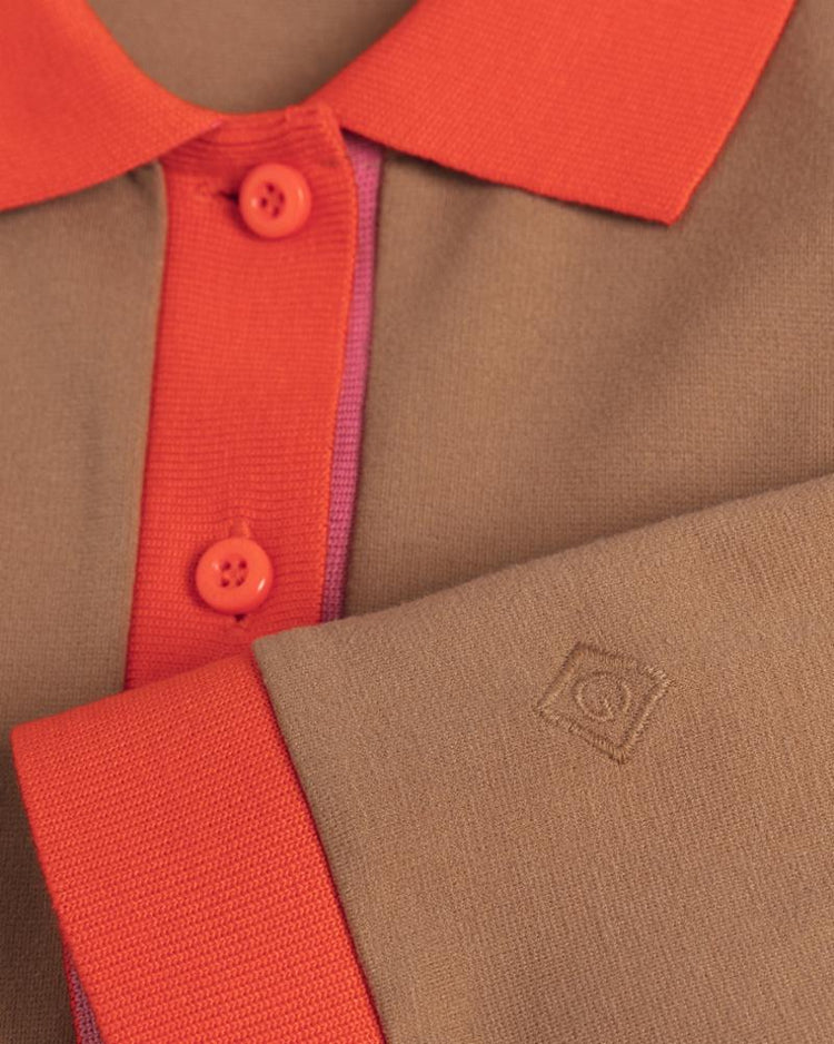 Gant Apparel Womens BLOCK SS POLO DRESS 210/ROASTED WALNUT