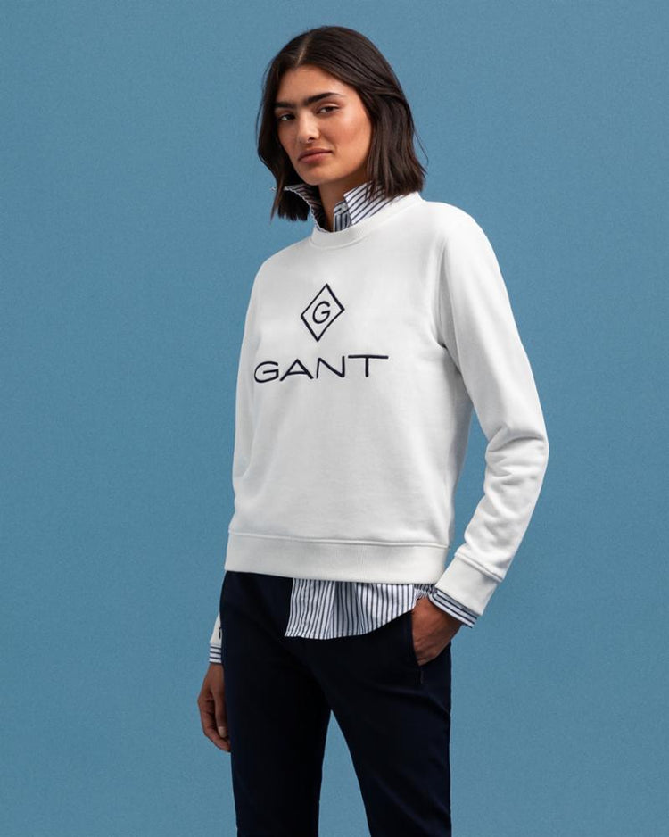 Gant Apparel Womens LOCK UP C-NECK SWEAT 113/EGGSHELL