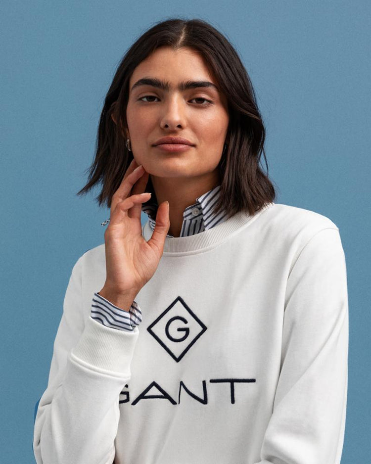 Gant Apparel Womens LOCK UP C-NECK SWEAT 113/EGGSHELL