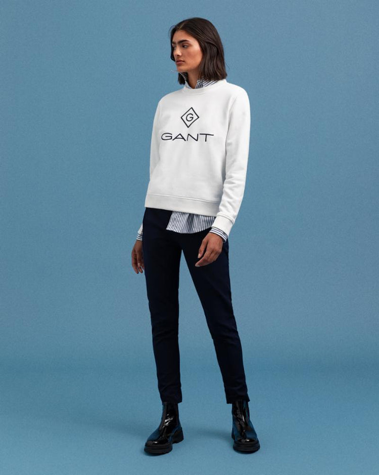 Gant Apparel Womens LOCK UP C-NECK SWEAT 113/EGGSHELL