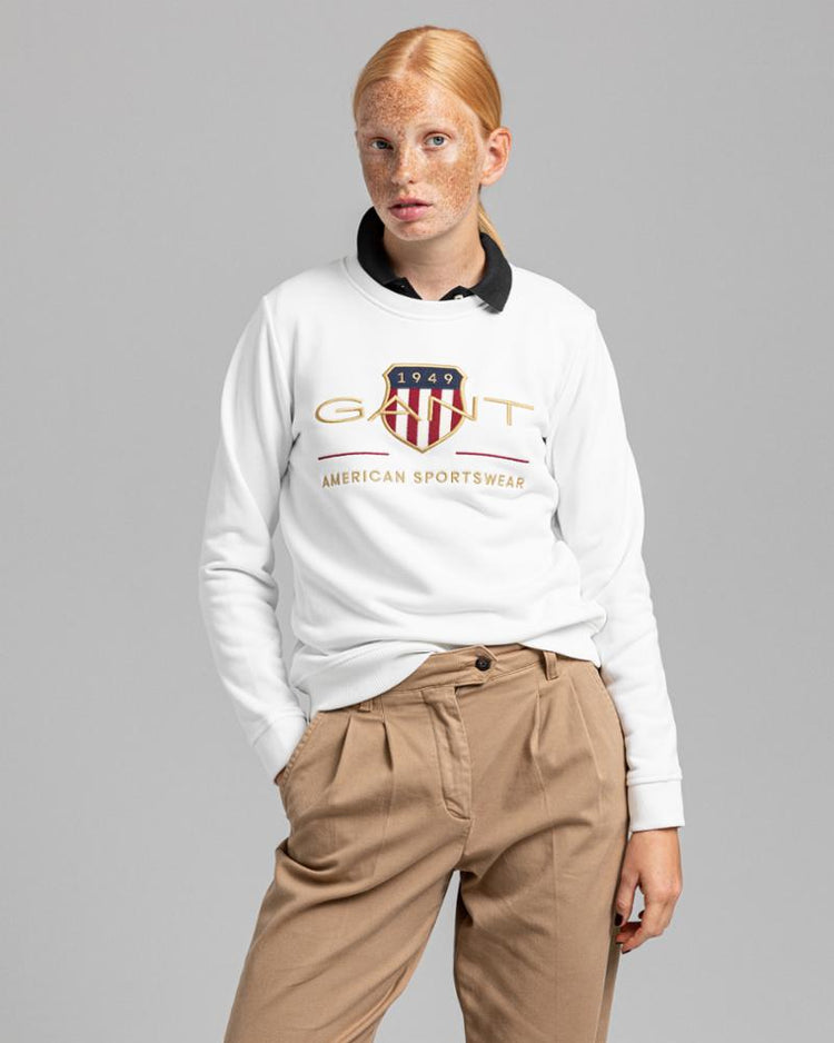 Gant Apparel Womens ARCHIVE SHIELD C-NECK SWEAT 113/EGGSHELL