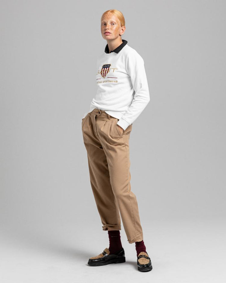 Gant Apparel Womens ARCHIVE SHIELD C-NECK SWEAT 113/EGGSHELL