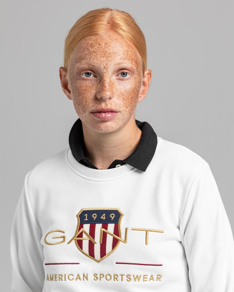 Gant Apparel Womens ARCHIVE SHIELD C-NECK SWEAT 113/EGGSHELL