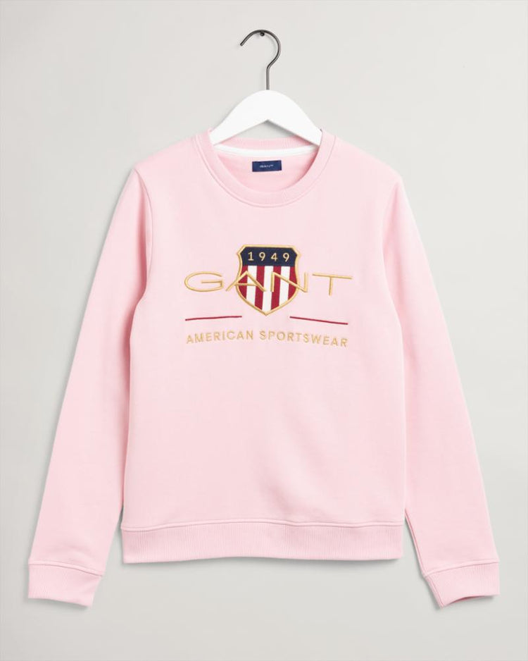 Gant Apparel Womens ARCHIVE SHIELD C-NECK SWEAT 614/PREPPY PINK
