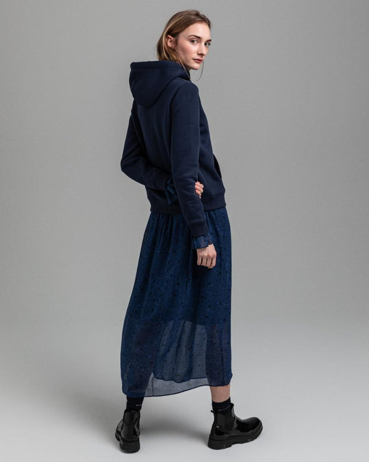 Gant Apparel Womens ARCHIVE SHIELD SWEAT HOODIE 433/EVENING BLUE