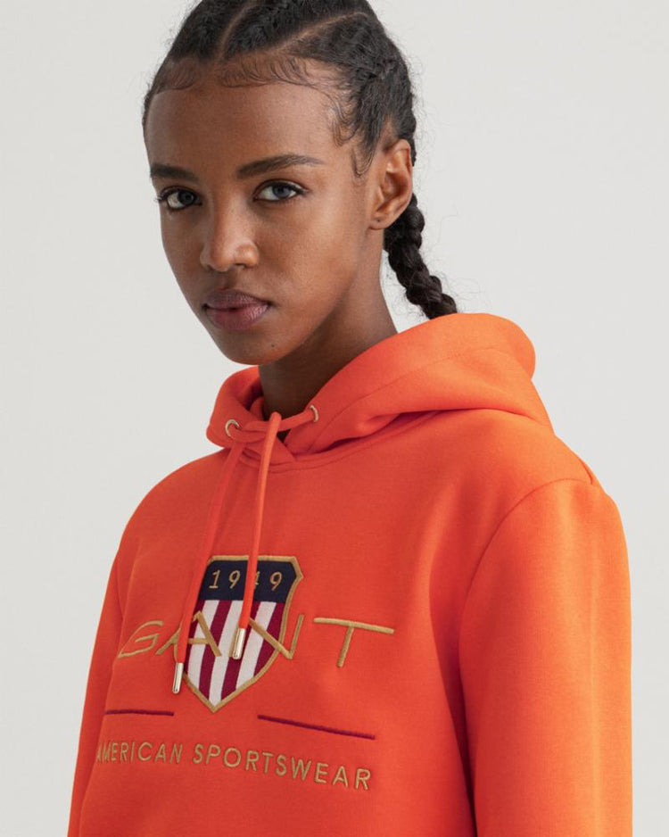 Gant Apparel Womens ARCHIVE SHIELD SWEAT HOODIE 821/SPICY ORANGE
