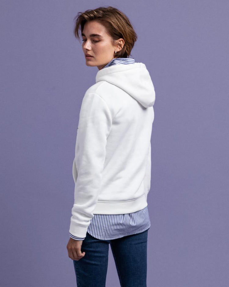 Gant Apparel Womens ARCHIVE SHIELD SWEAT HOODIE 113/EGGSHELL