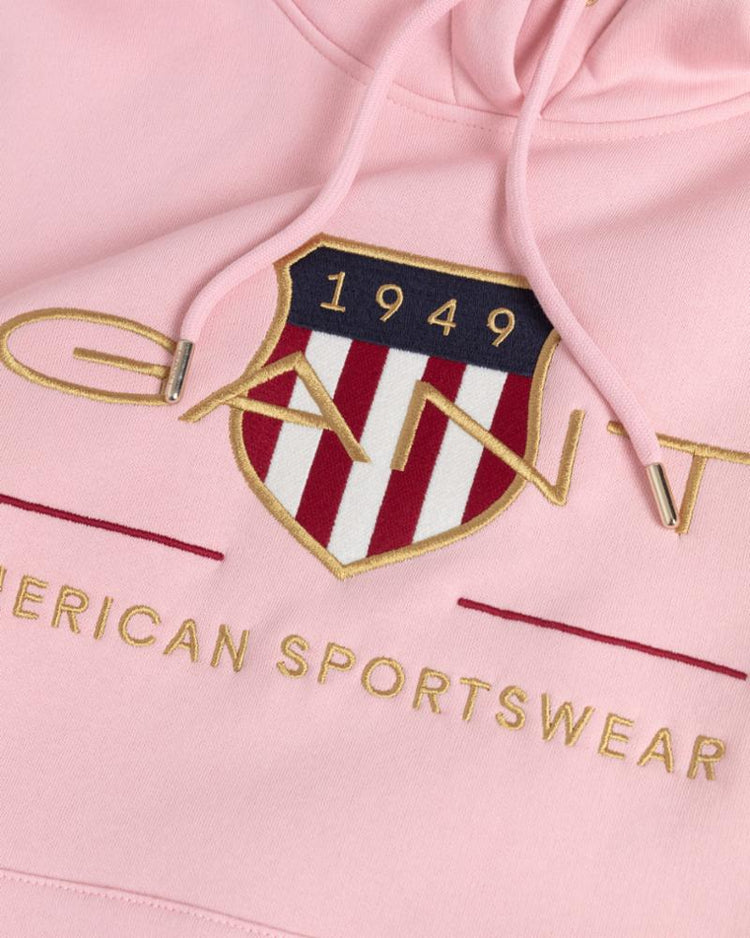 Gant Apparel Womens ARCHIVE SHIELD SWEAT HOODIE 614/PREPPY PINK