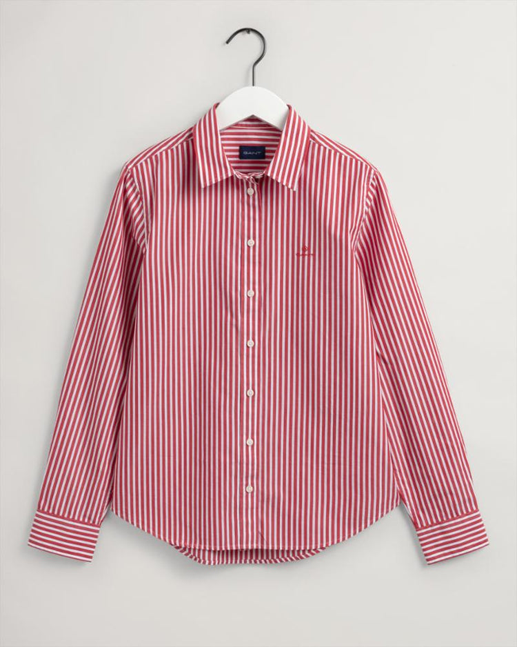 Gant Apparel Womens BROADCLOTH STRIPED SHIRT 620/BRIGHT RED