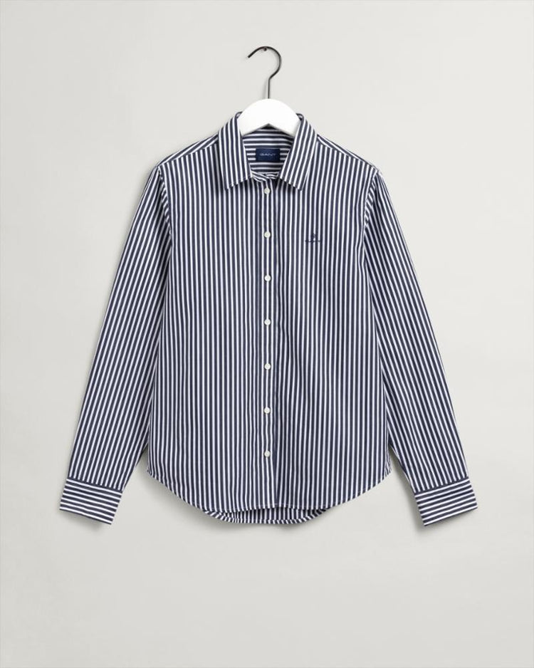 Gant Apparel Womens REG BROADCLOTH STRIPED SHIRT 409/CLASSIC BLUE