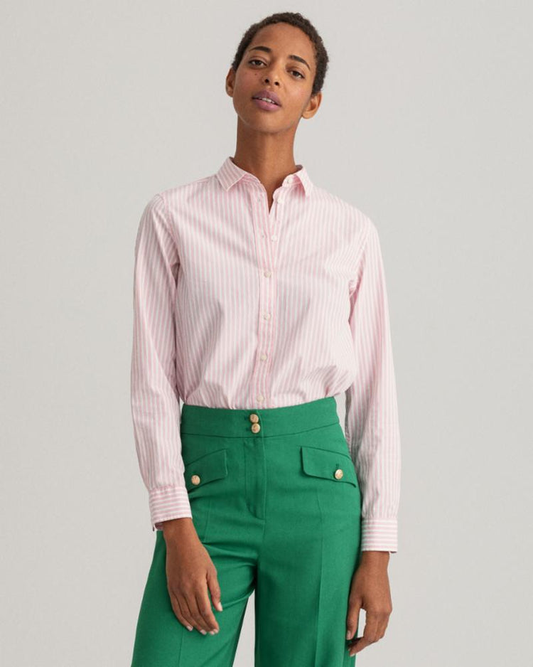 Gant Apparel Womens REG BROADCLOTH STRIPED SHIRT 614/PREPPY PINK