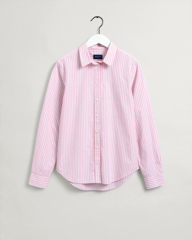 Gant Apparel Womens REG BROADCLOTH STRIPED SHIRT 614/PREPPY PINK