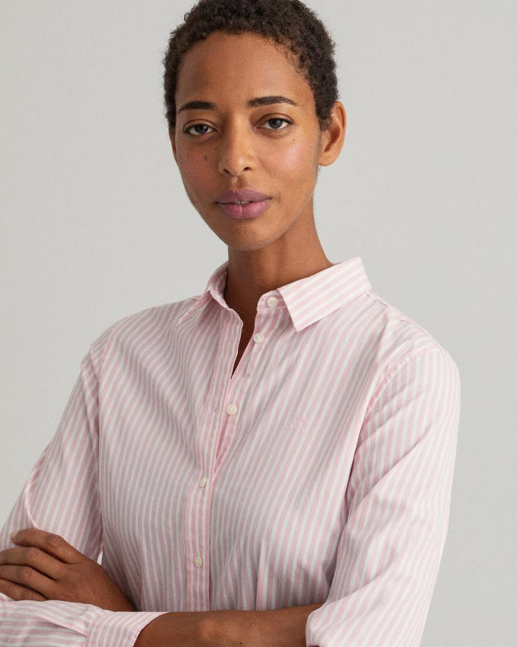 Gant Apparel Womens REG BROADCLOTH STRIPED SHIRT 614/PREPPY PINK