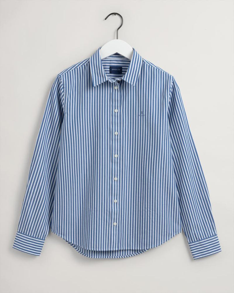 Gant Apparel Womens BROADCLOTH STRIPED SHIRT 449/BRIGHT COBALT