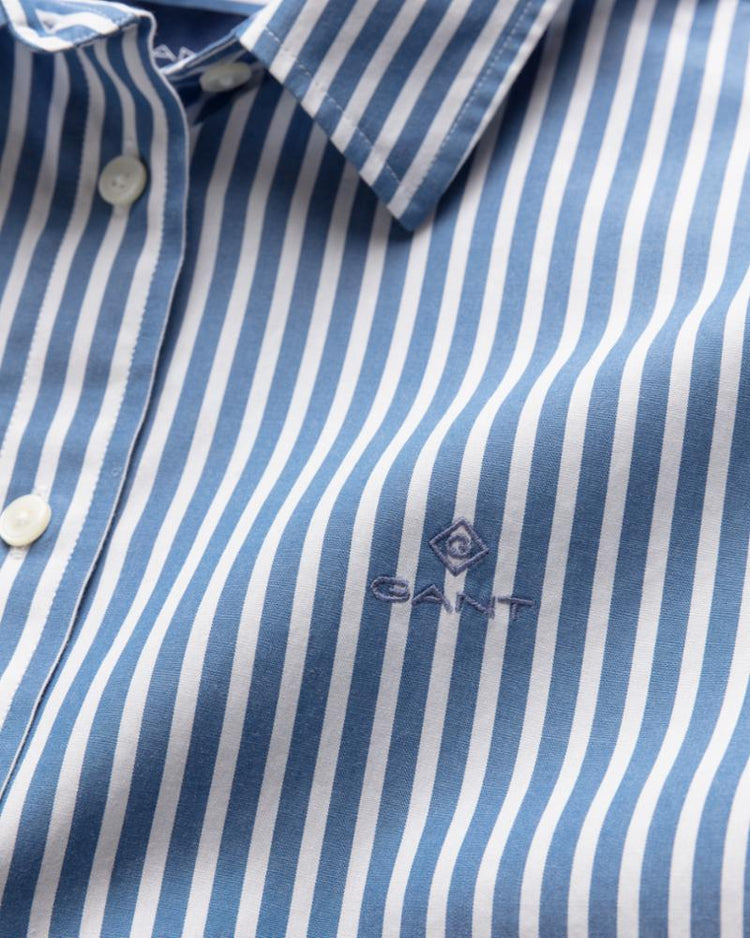 Gant Apparel Womens BROADCLOTH STRIPED SHIRT 449/BRIGHT COBALT