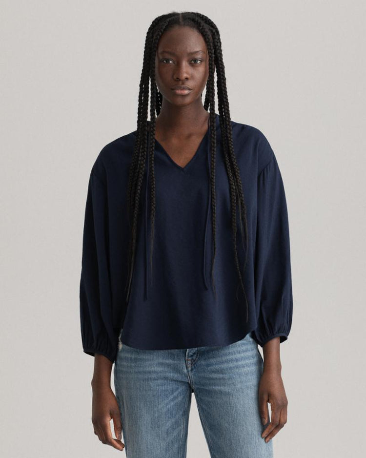 Gant Apparel Womens POP OVER BLOUSE 409/CLASSIC BLUE