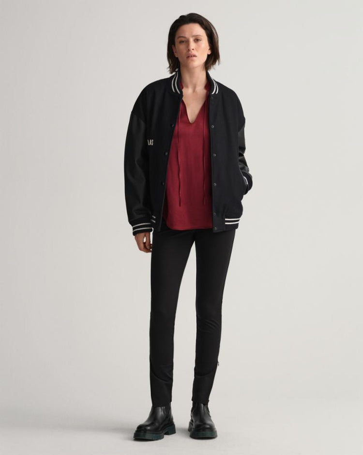 Gant Apparel Womens STAND COLLAR POP OVER BLOUSE 604/PLUMPED RED