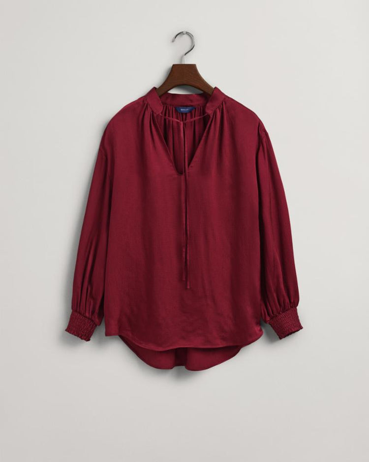 Gant Apparel Womens STAND COLLAR POP OVER BLOUSE 604/PLUMPED RED