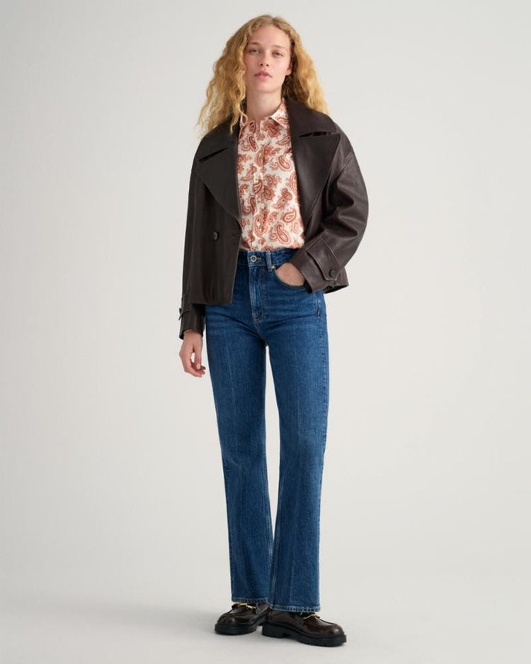 Gant Apparel Womens REG PAISLEY COTTON VOILE SHIRT 116/LINEN