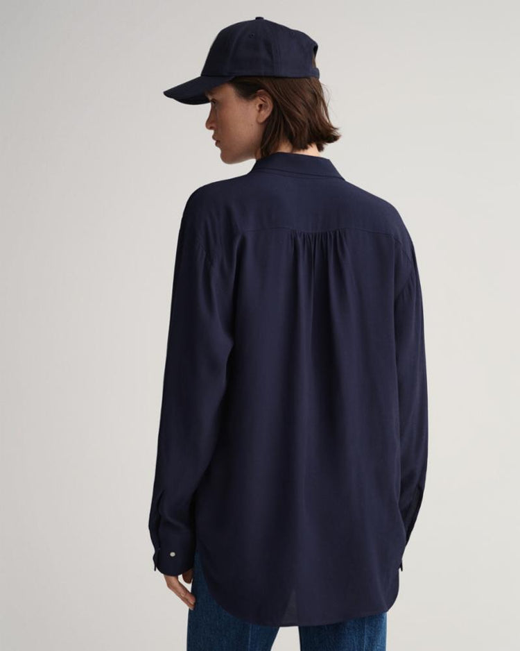 Gant Apparel Womens BOW BLOUSE 433/EVENING BLUE