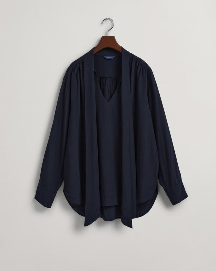 Gant Apparel Womens BOW BLOUSE 433/EVENING BLUE