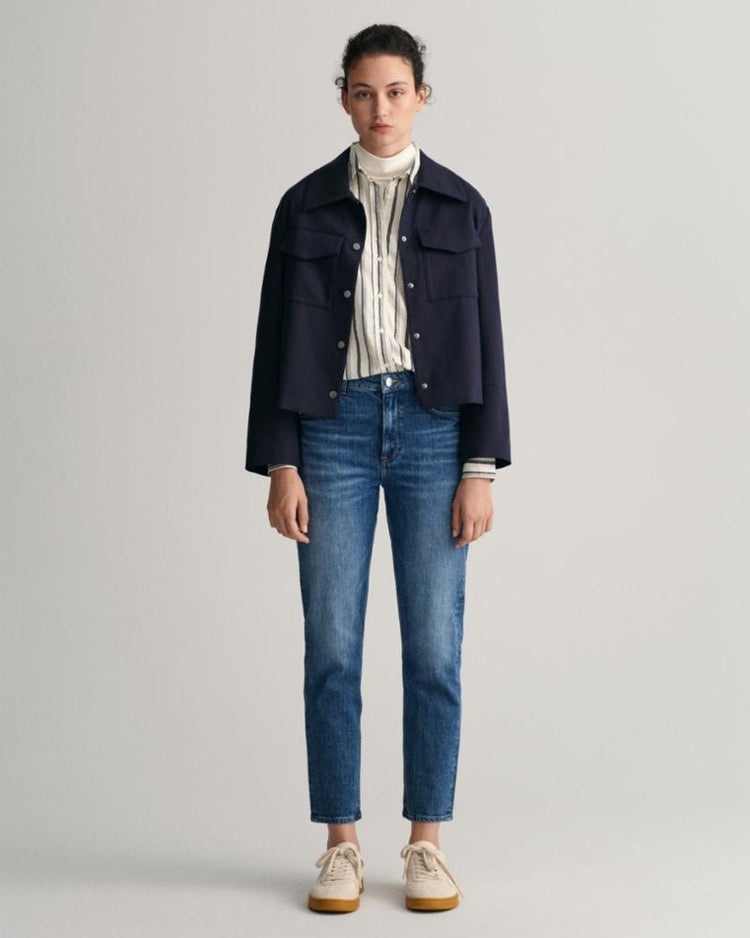 Gant Apparel Womens REG ROPE PRINT COT VOILE 433/EVENING BLUE