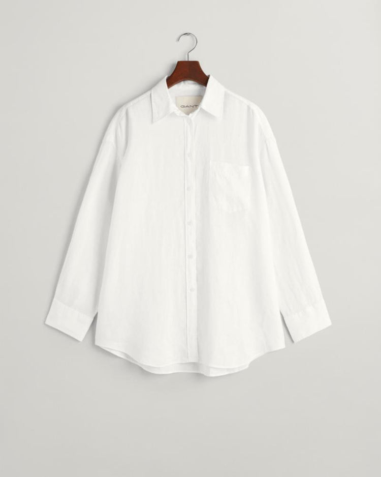 Gant Apparel Womens OS LINEN SHIRT 110/WHITE