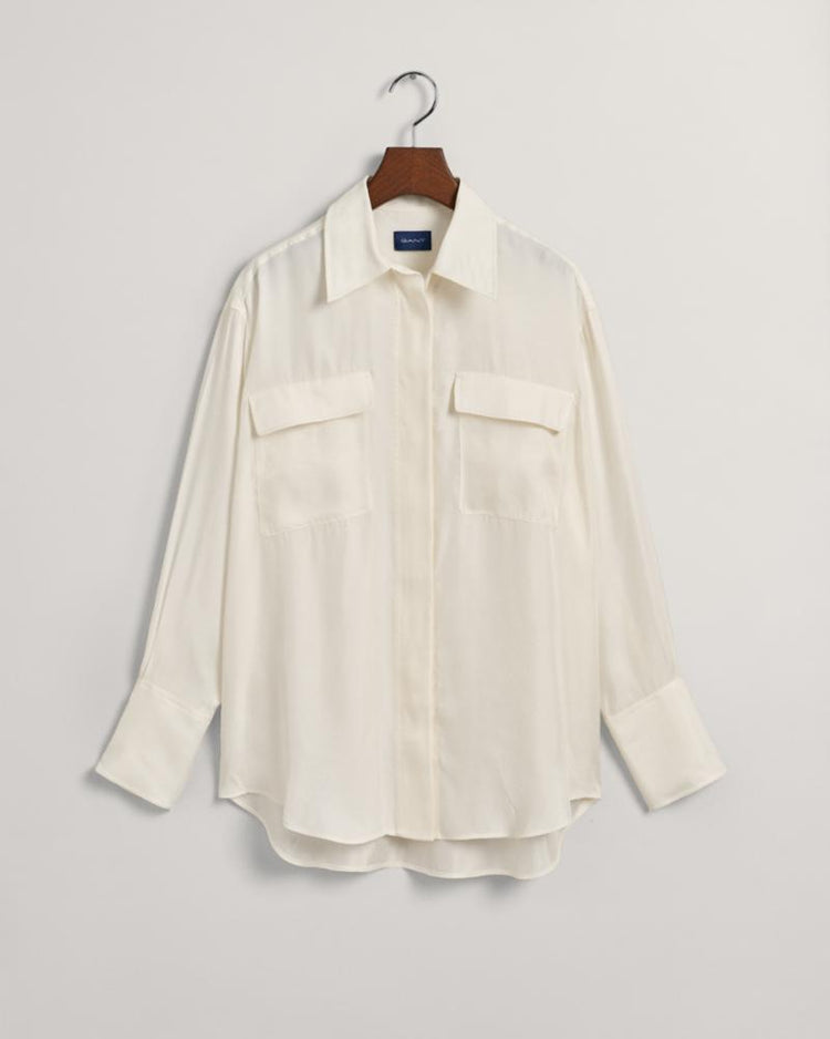 Gant Apparel Womens RELAXED FLAP POCKET SHIRT 113/EGGSHELL