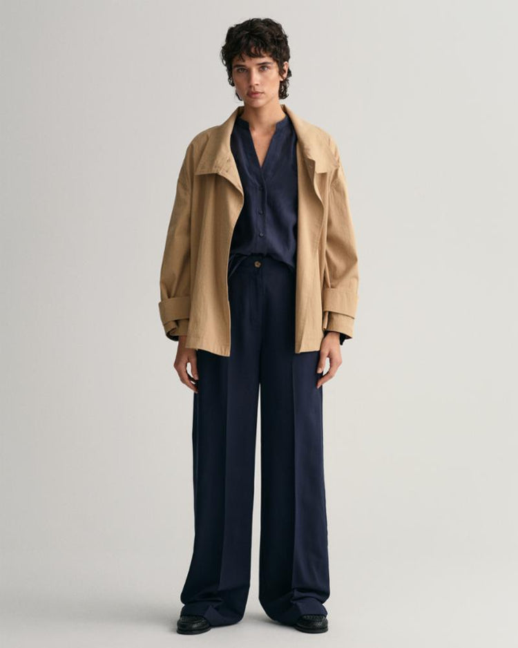 Gant Apparel Womens REL COTTON SILK BLOUSE 433/EVENING BLUE