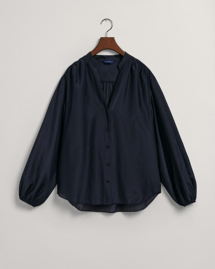 Gant Apparel Womens REL COTTON SILK BLOUSE 433/EVENING BLUE