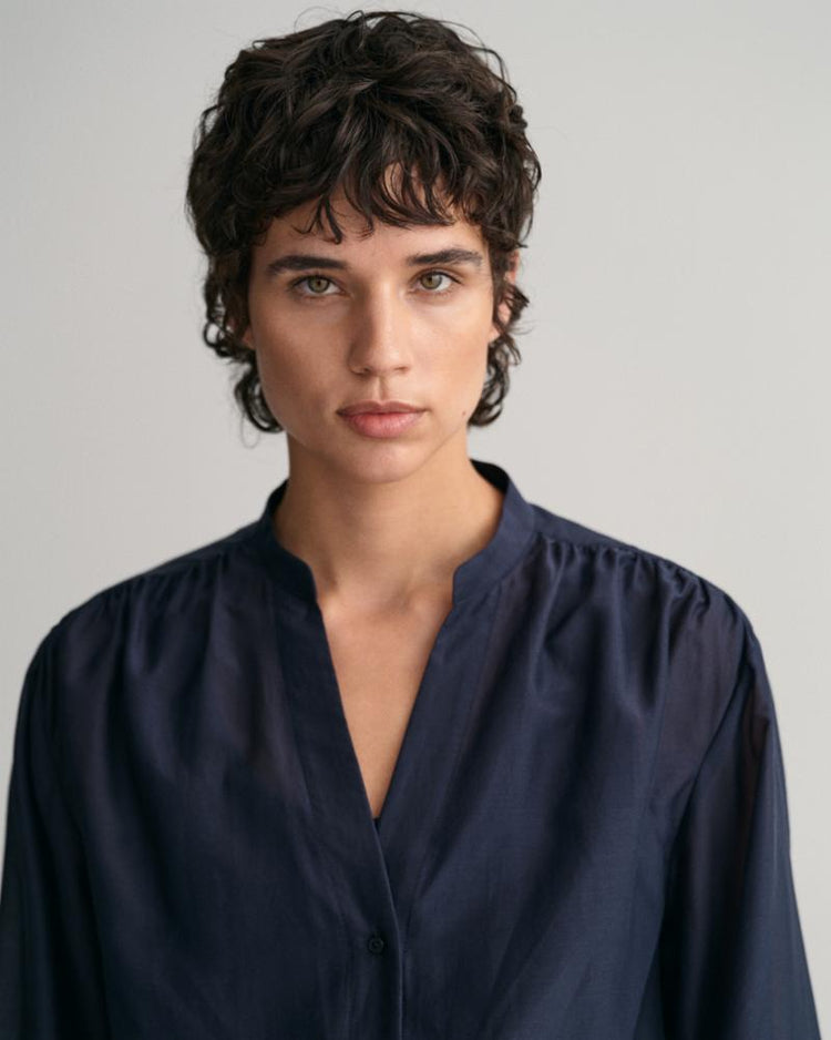 Gant Apparel Womens REL COTTON SILK BLOUSE 433/EVENING BLUE