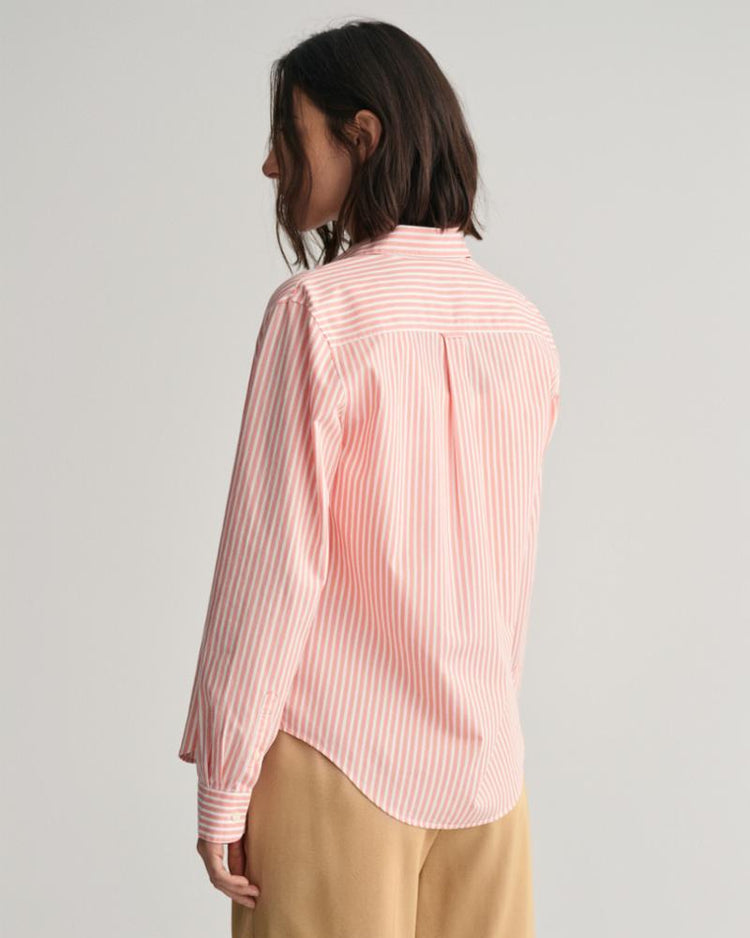 Gant Apparel Womens REG POPLIN STRIPED SHIRT 624/PEACHY PINK