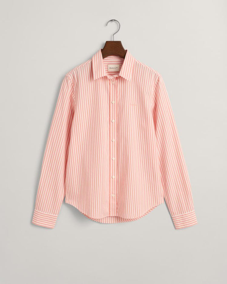 Gant Apparel Womens REG POPLIN STRIPED SHIRT 624/PEACHY PINK