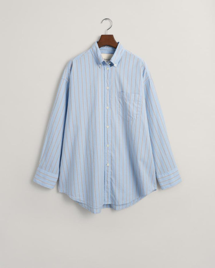 Gant Apparel Womens OS LUXURY OXFORD BD STRIPED SHIRT 420/MUTED BLUE