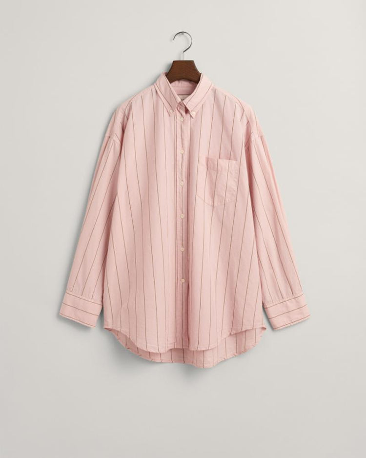 Gant Apparel Womens OS LUXURY OXFORD BD STRIPE SHIRT 670/FADED PINK